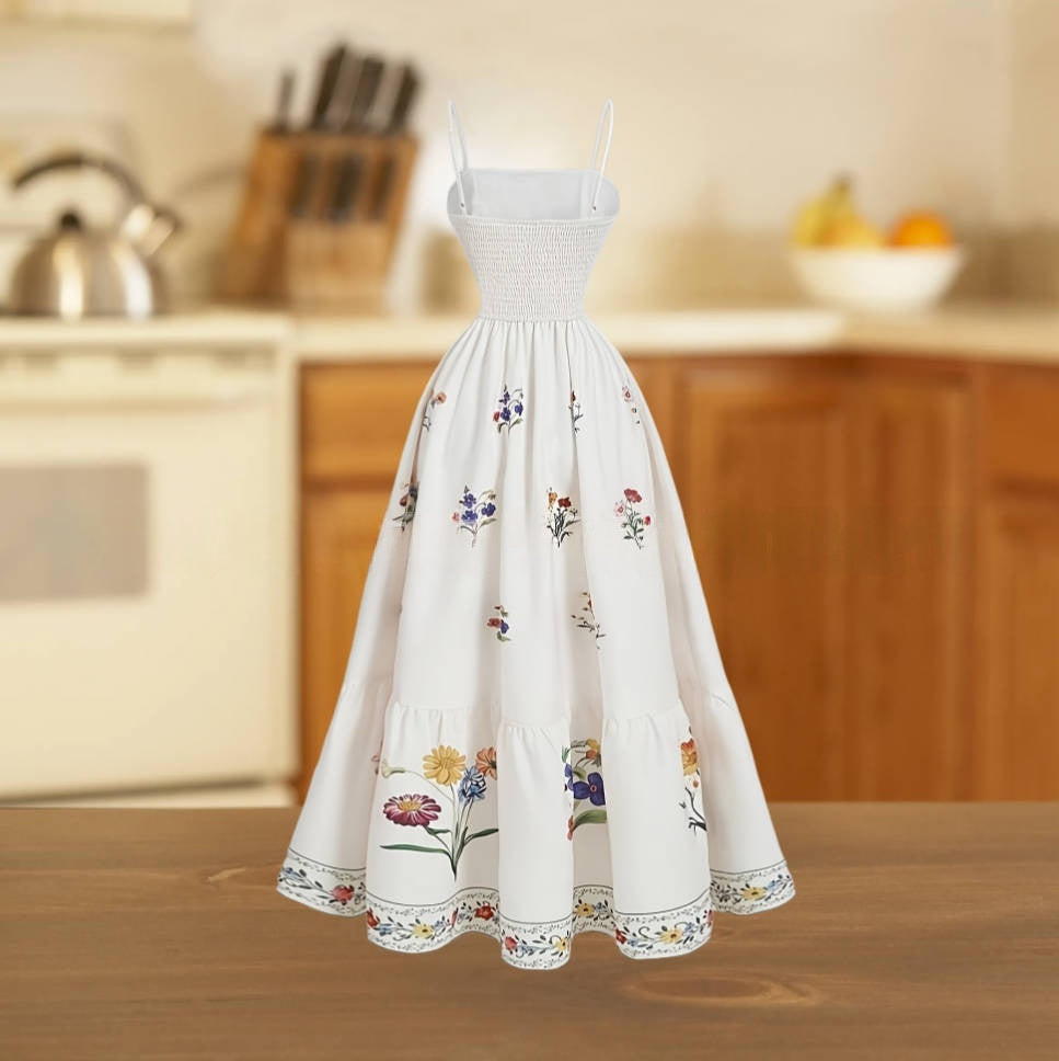 Womens Floral Print Off-Shoulder Dress