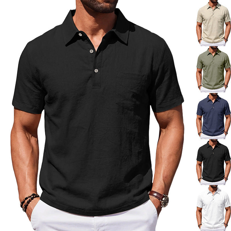 Men's Beach Linen Polo Shirt