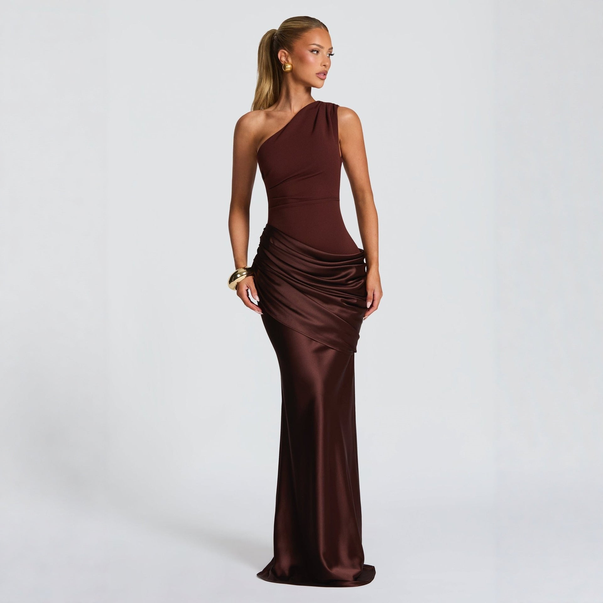 Slim Off-shoulder Maxi Dress Sleeveless Evening Party Gown For Women
