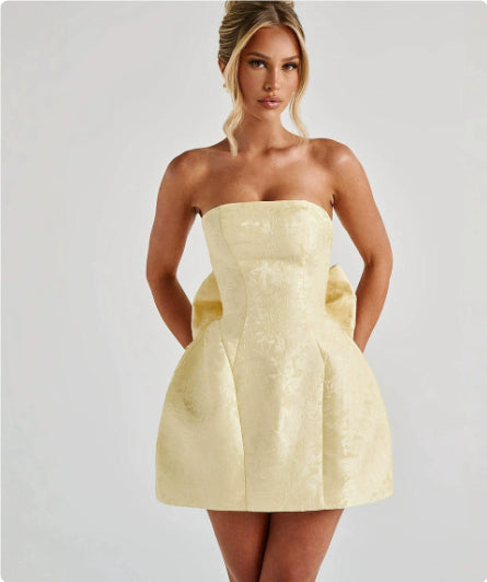 Women Dress With Big Bow Sleeveless