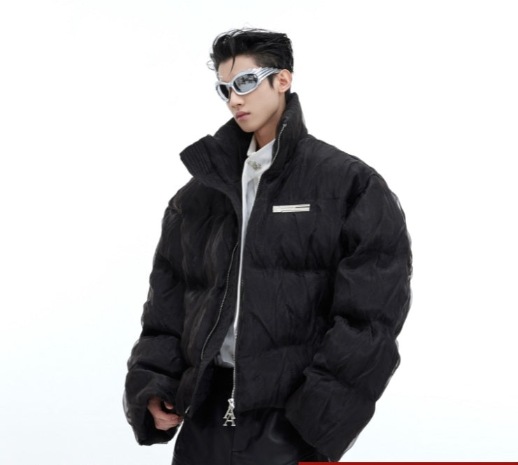 Pleated Texture Thicken Cotton Clothes Coat Men