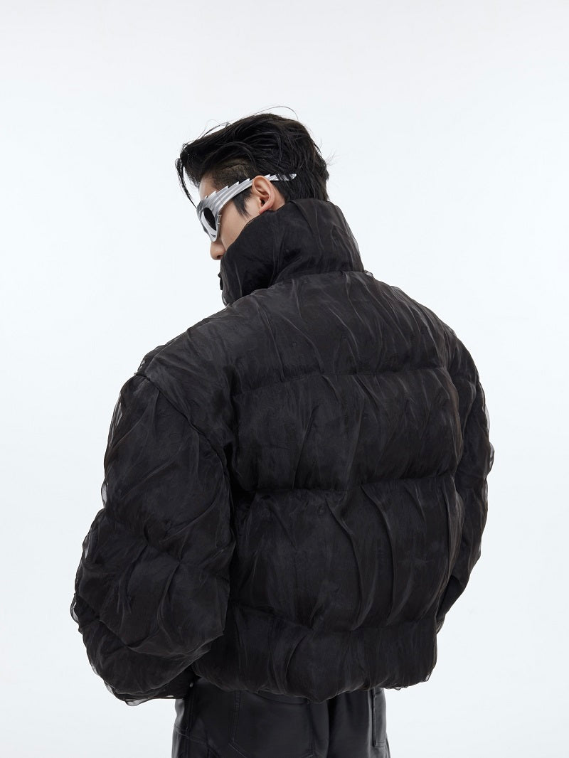 Pleated Texture Thicken Cotton Clothes Coat Men