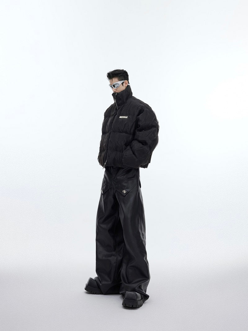Pleated Texture Thicken Cotton Clothes Coat Men