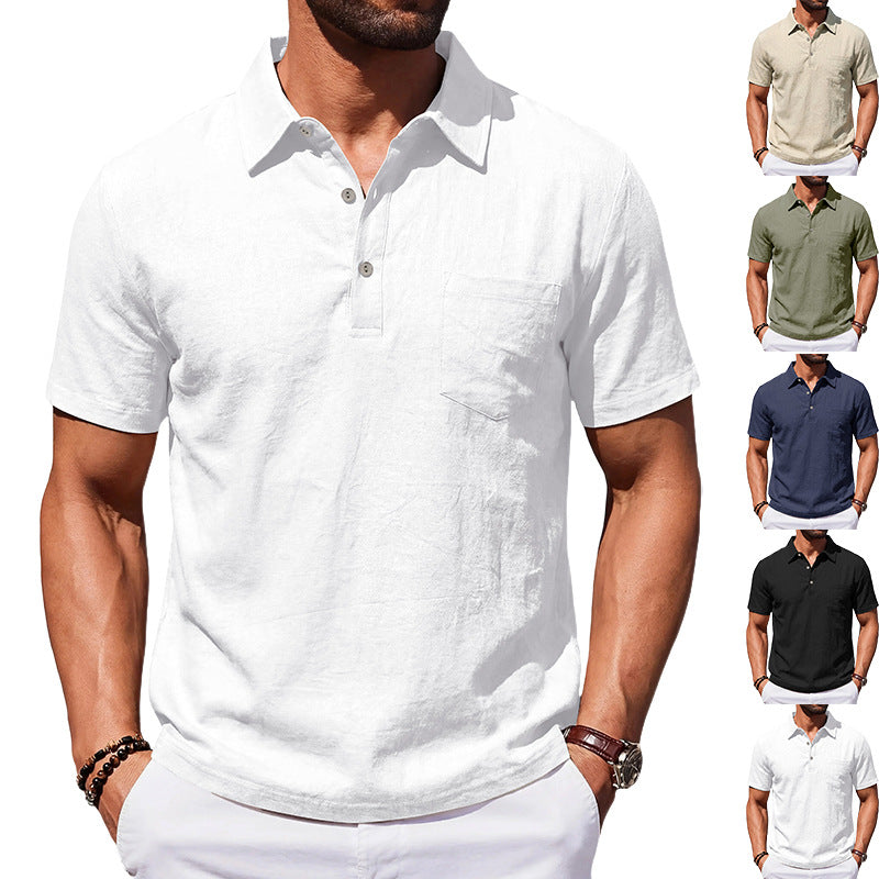 Men's Beach Linen Polo Shirt