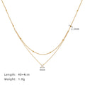 Exquisite Solitaire Double-layer Necklace With Gold Beads Perfect As A Collarbone Chain
