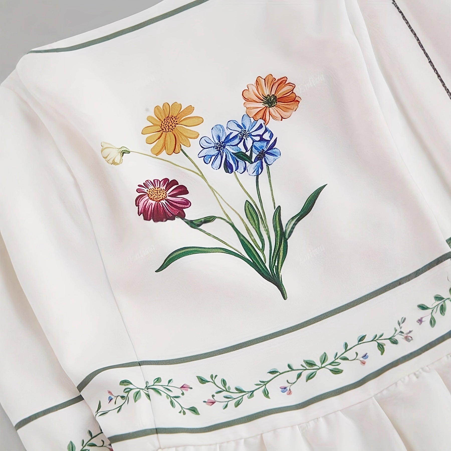 Womens Floral Print Off-Shoulder Dress