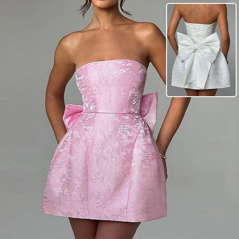 Women Dress With Big Bow Sleeveless