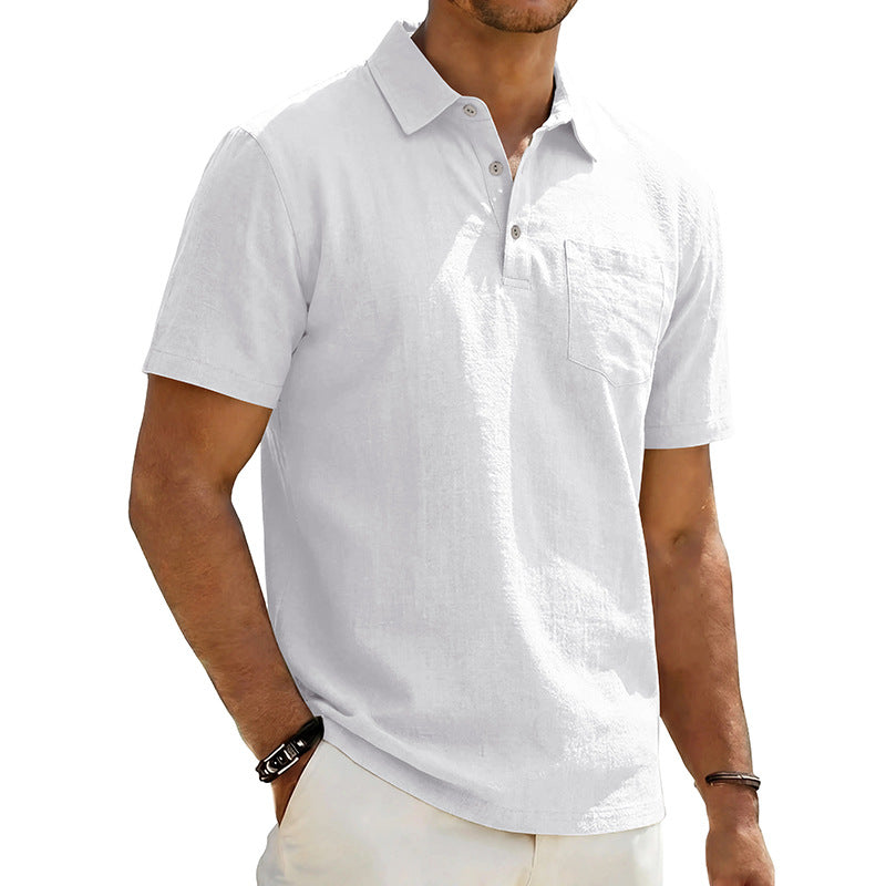 Men's Beach Linen Polo Shirt