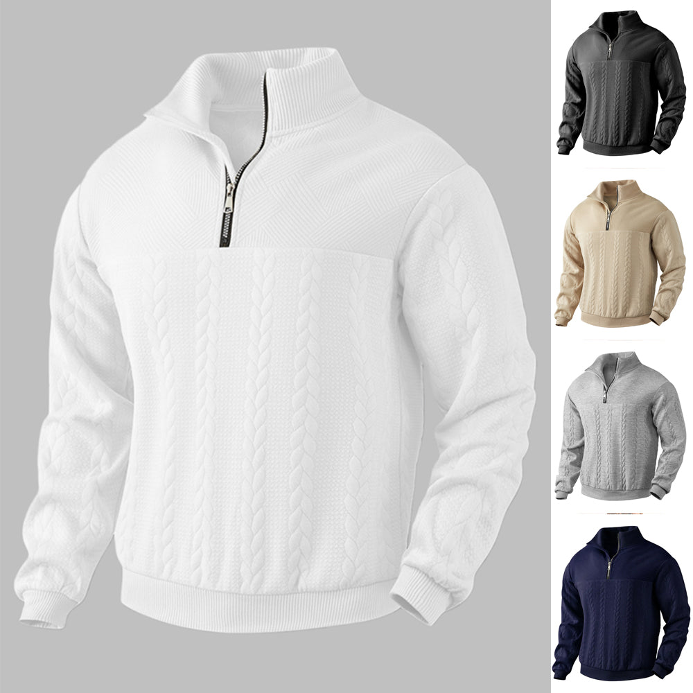 Men's Long-sleeved Warm Pullover Quarter-Zip Tops