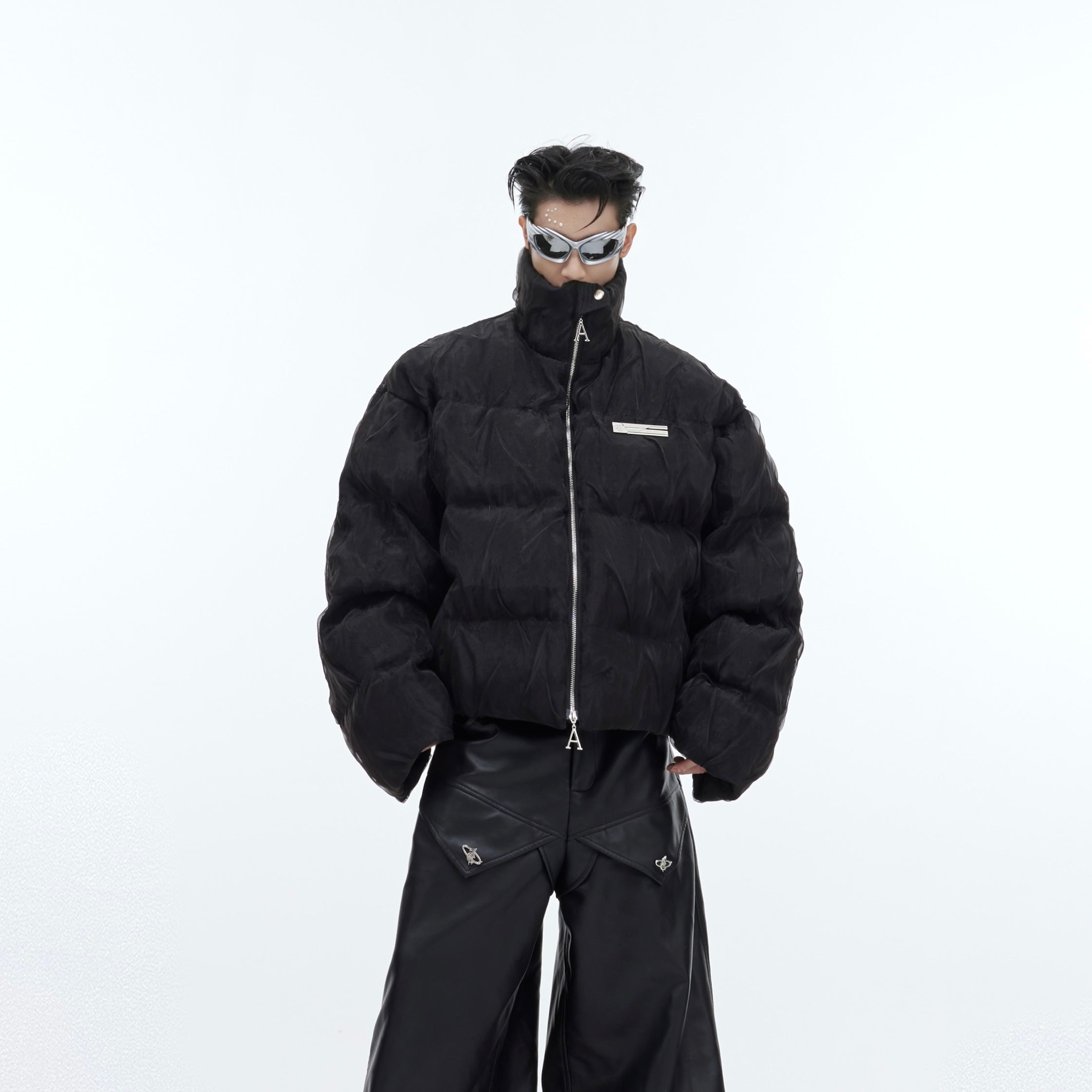 Pleated Texture Thicken Cotton Clothes Coat Men