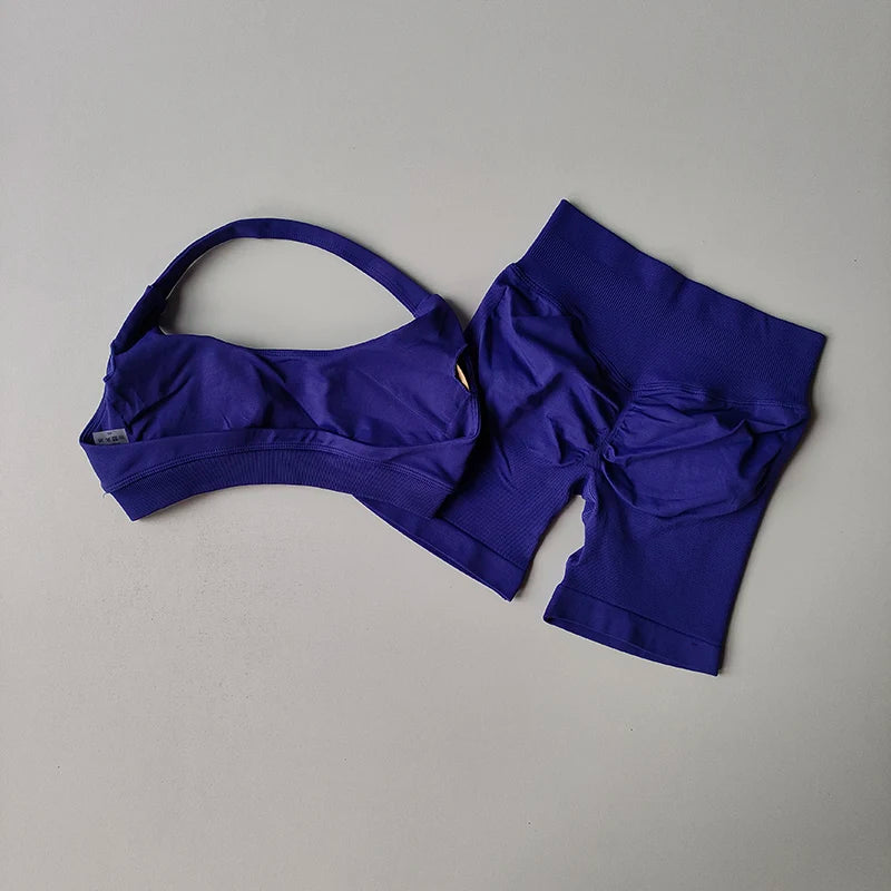 High Waist Sports Bras+Shorts Fitness Set