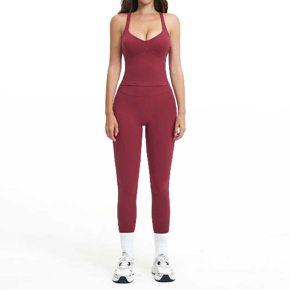 Women Tracksuit Bra + Suit High Waist Leggings Sports Outfit