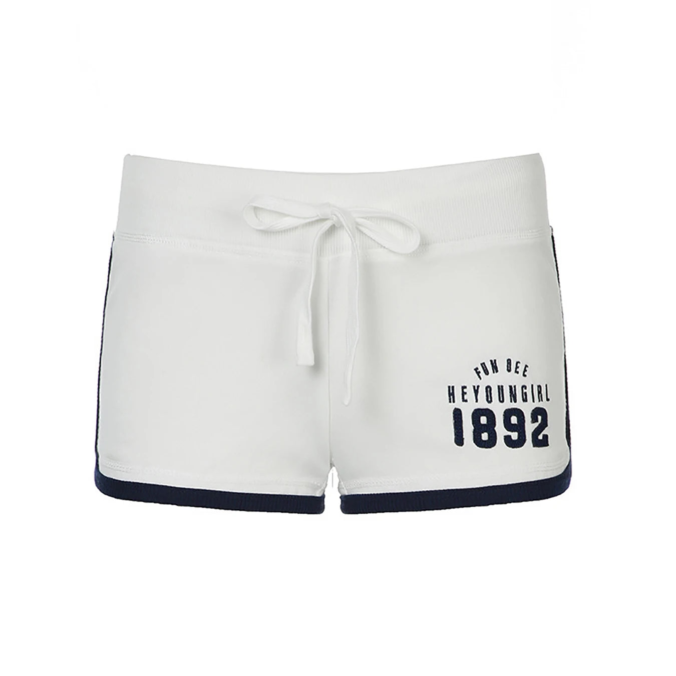 Summer new digital print contrasting sports Y2K slim fit pocket outdoor drawstring low waist shorts