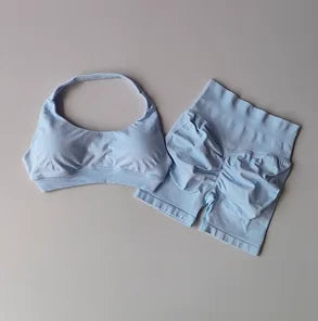 High Waist Sports Bras+Shorts Fitness Set