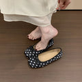 Summer 2026 New Soft-soled Flats Shoes Square Head Retro Women Shoes Polka Women Shoes Fashion Shallow Flat Shoes 445