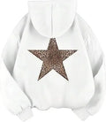 Star Graphic Hoodies Leopard Print