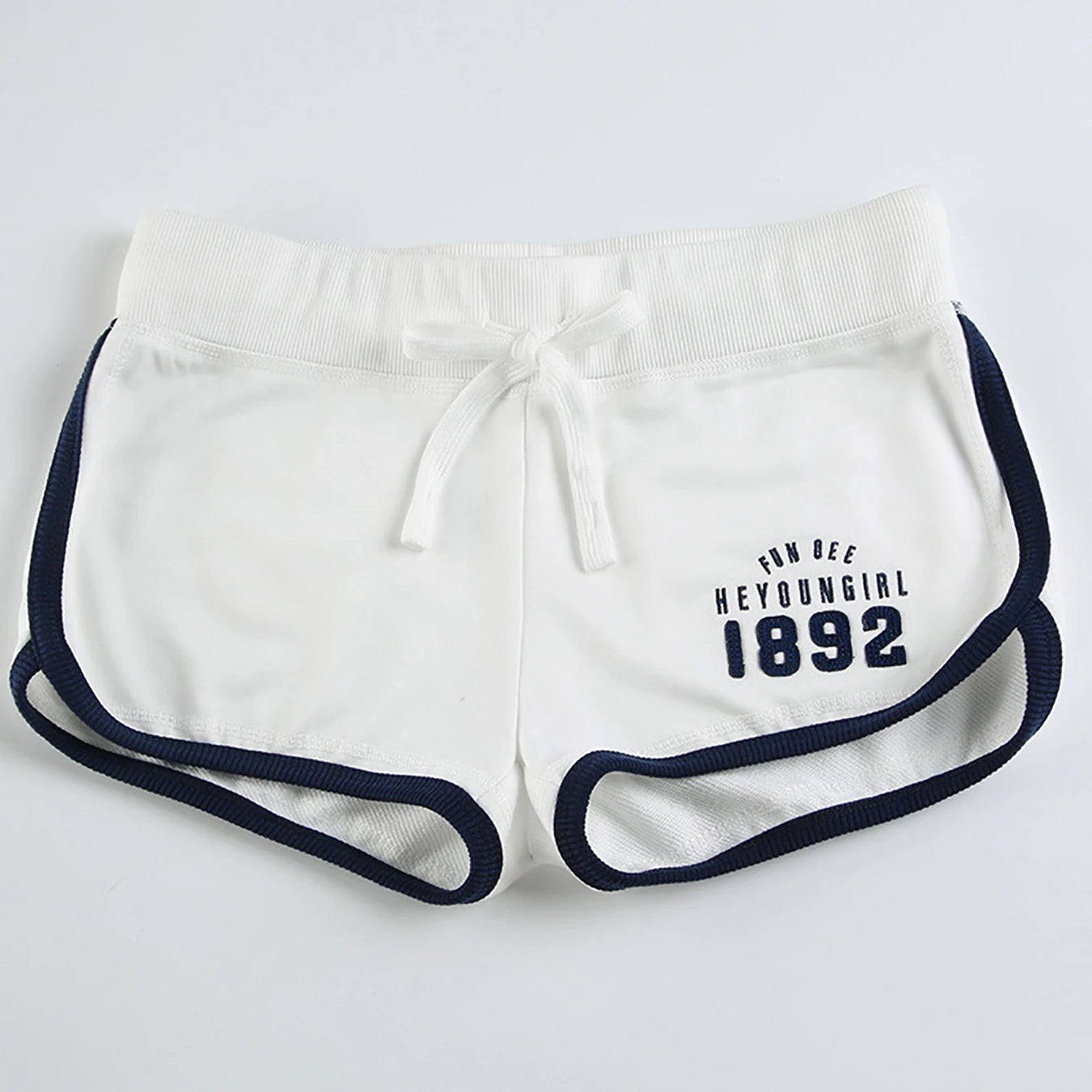 Summer new digital print contrasting sports Y2K slim fit pocket outdoor drawstring low waist shorts