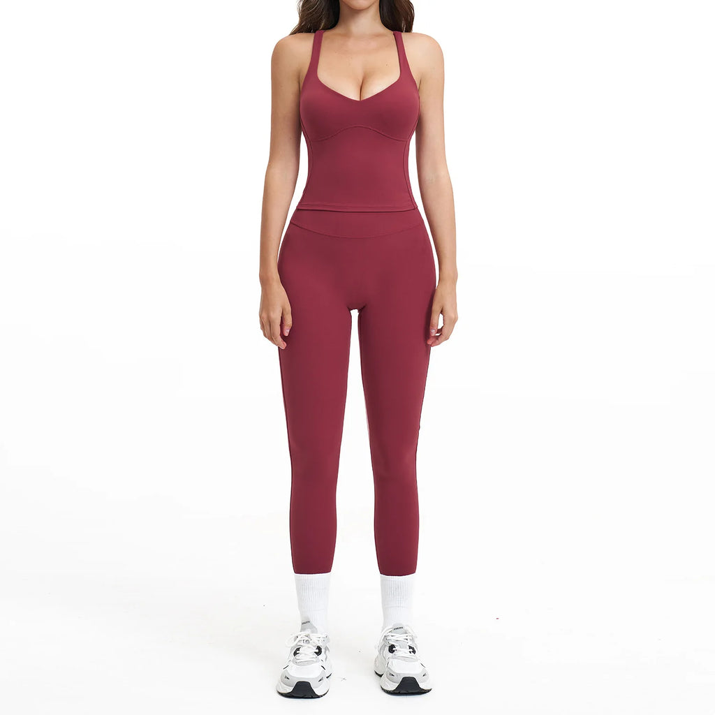 Women Tracksuit Bra + Suit High Waist Leggings Sports Outfit