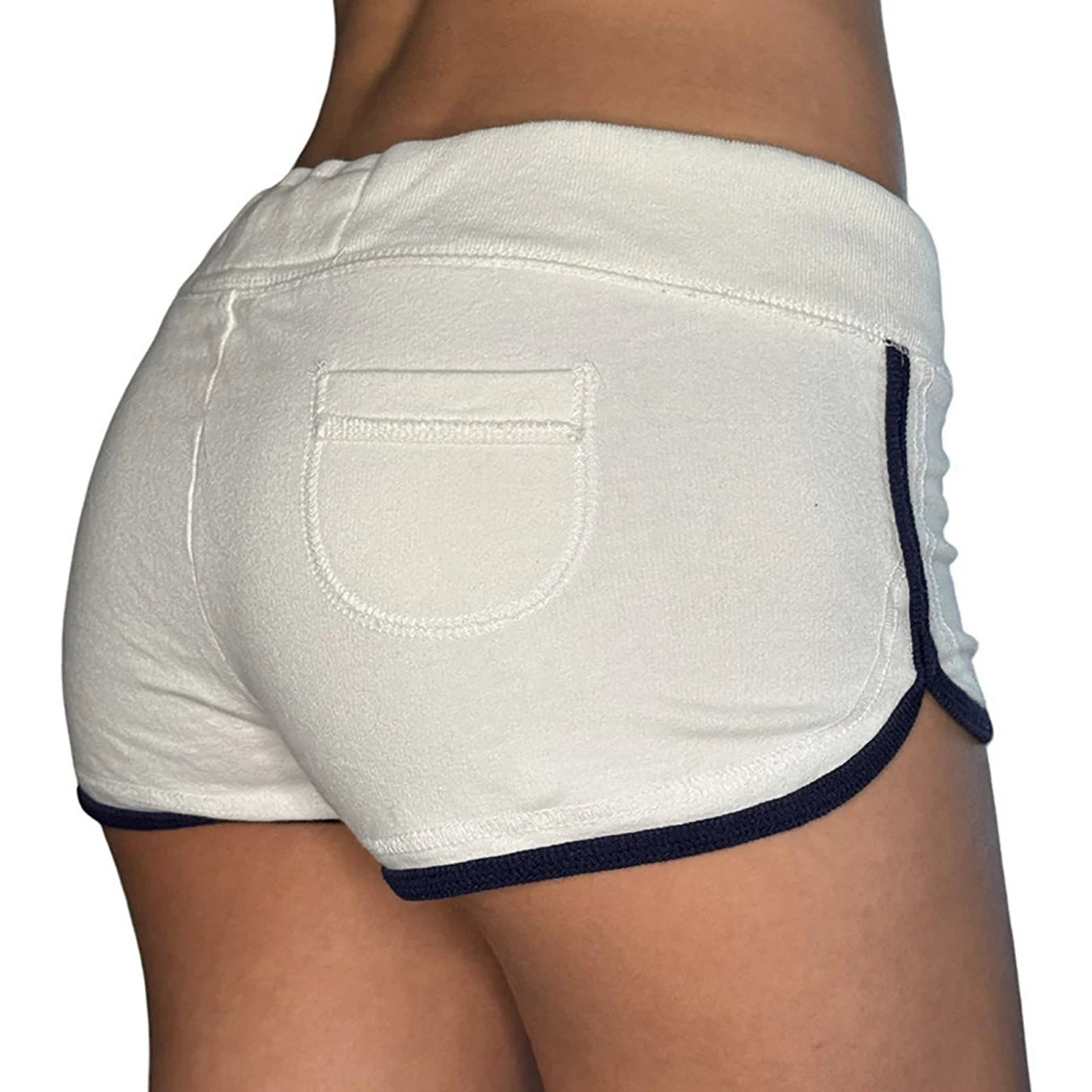 Summer new digital print contrasting sports Y2K slim fit pocket outdoor drawstring low waist shorts