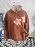 Casual Oversized Hoodie Jaet Star Embroidery Versatile Loose Fit Comfortable Women's Sweatirt Outerwear