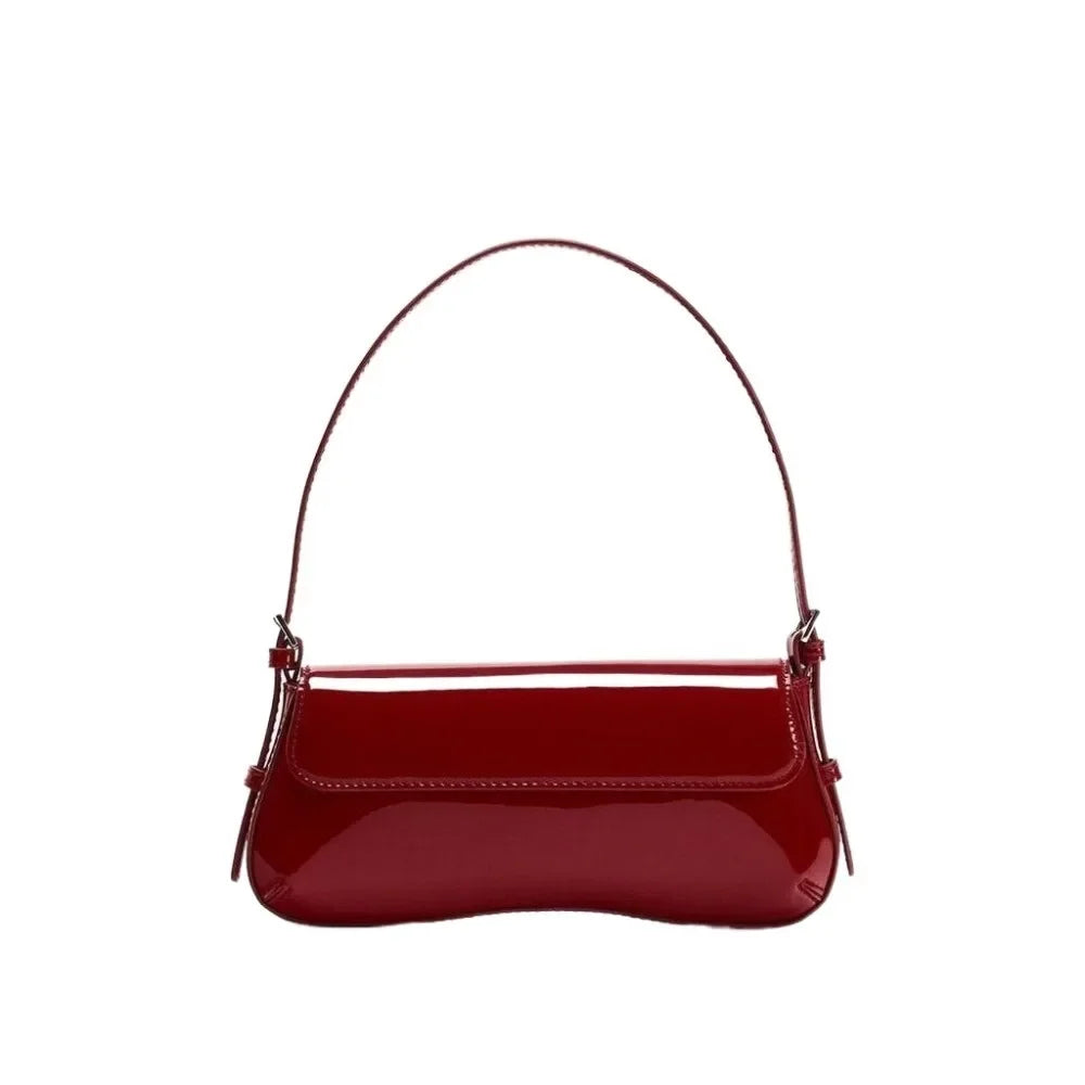 Fashionable Handbag Shoulder Bag Solid Color Adjustable Underarm Bag PU Leather Armpit Bag Ladies