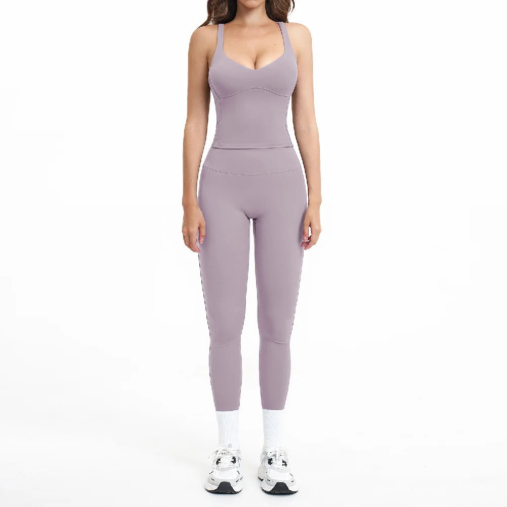 Women Tracksuit Bra + Suit High Waist Leggings Sports Outfit