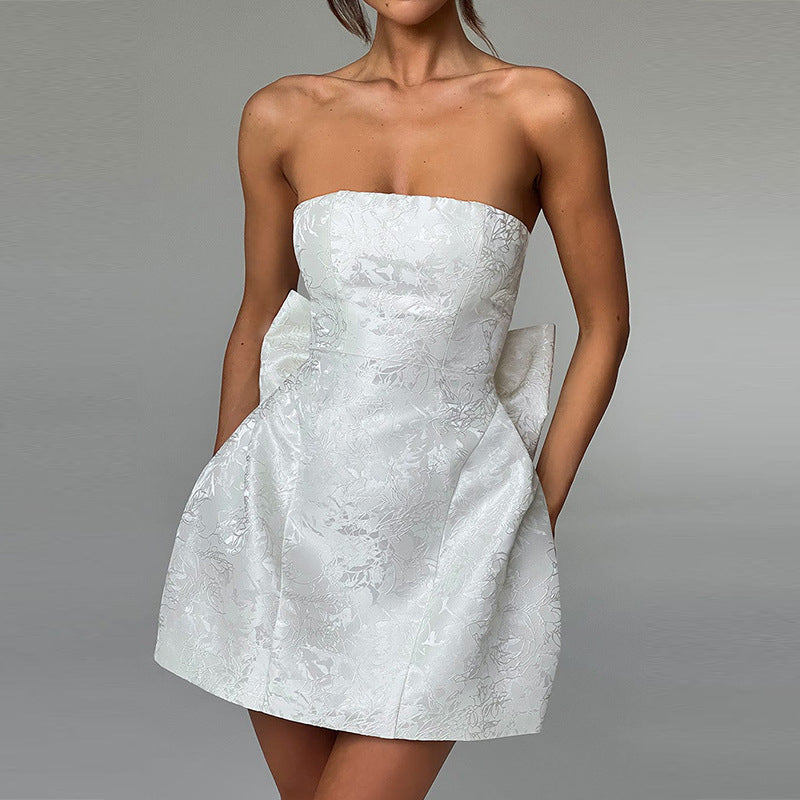 Women Dress With Big Bow Sleeveless
