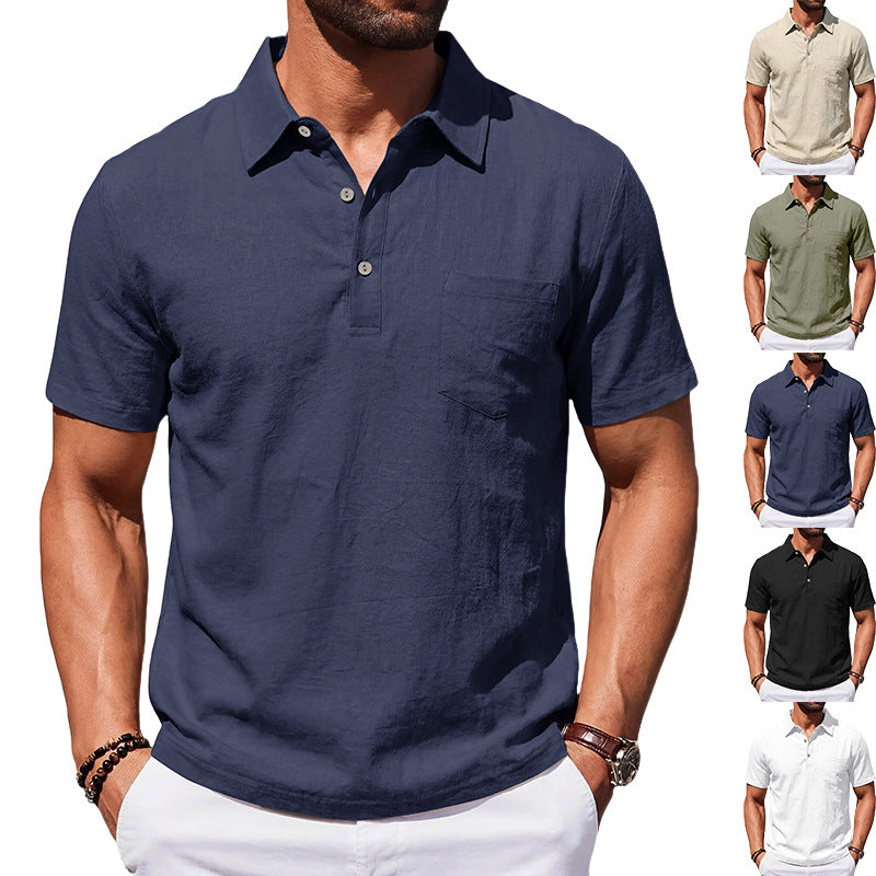 Men's Beach Linen Polo Shirt