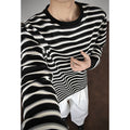 Men's Striped Loose-fit Casual Crewneck Long-sleeve