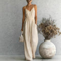Summer Women's Slip-dress Casual Wide-leg Jumpsuit