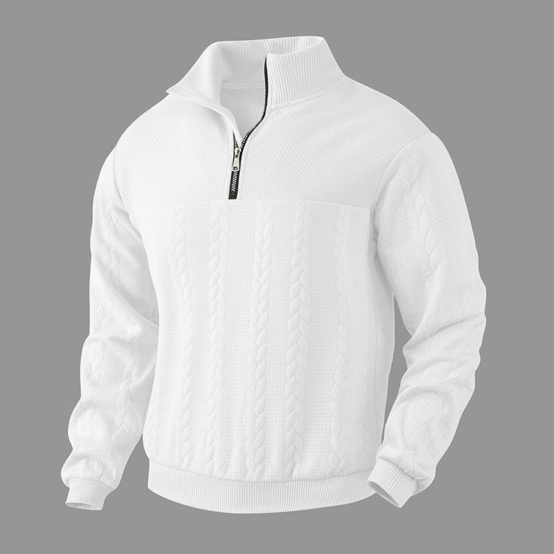 Men's Long-sleeved Warm Pullover Quarter-Zip Tops