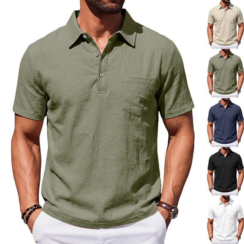 Men's Beach Linen Polo Shirt