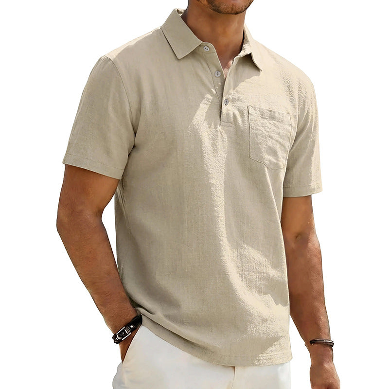 Men's Beach Linen Polo Shirt