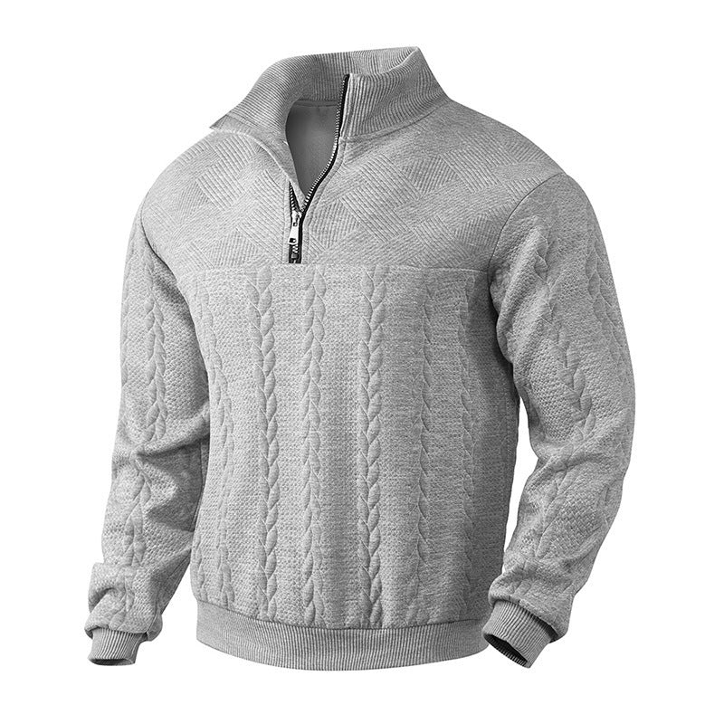 Men's Long-sleeved Warm Pullover Quarter-Zip Tops