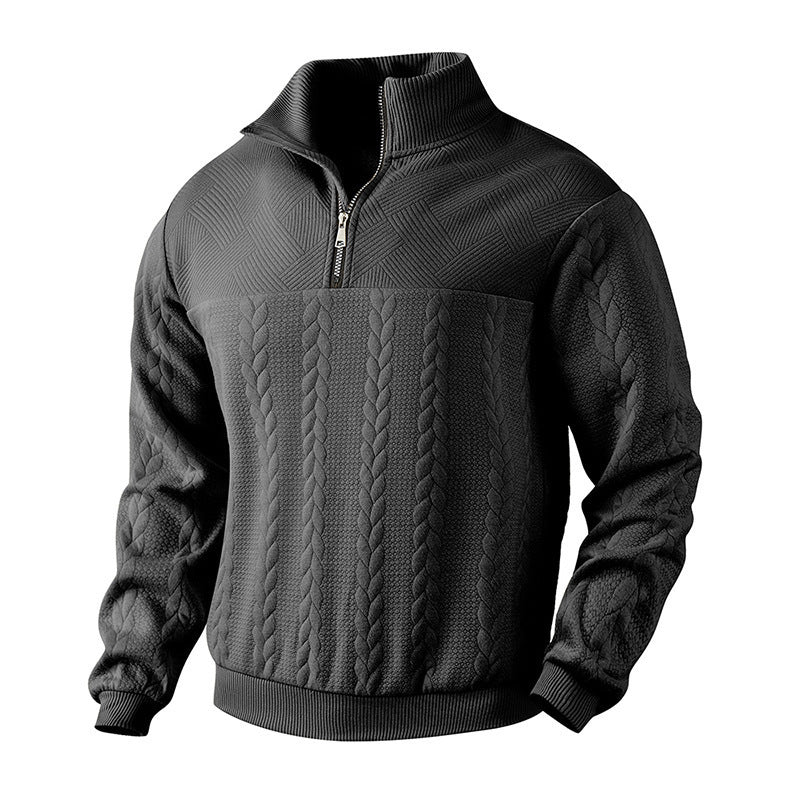 Men's Long-sleeved Warm Pullover Quarter-Zip Tops