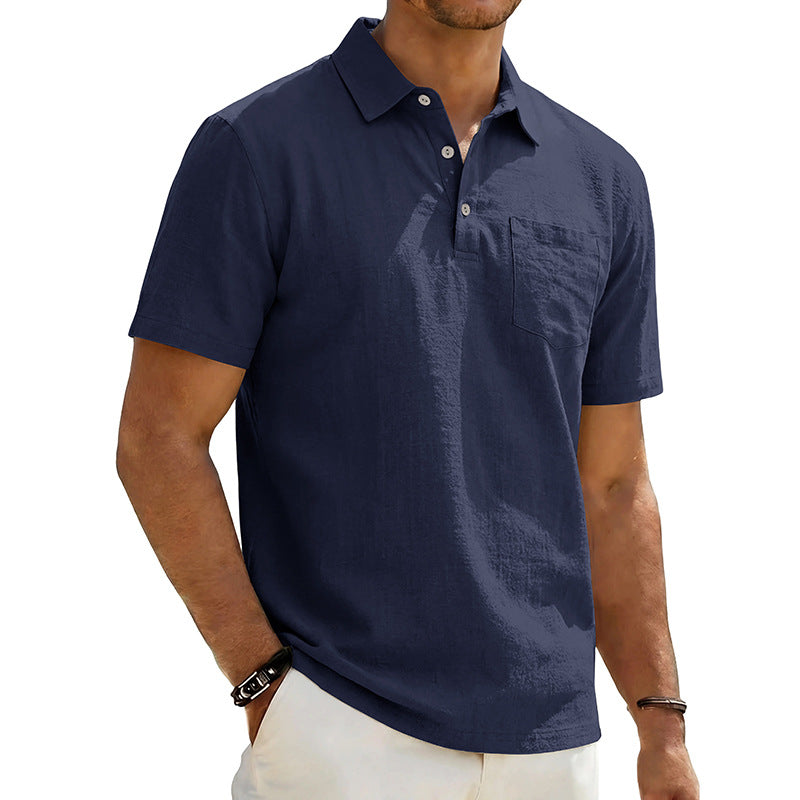 Men's Beach Linen Polo Shirt