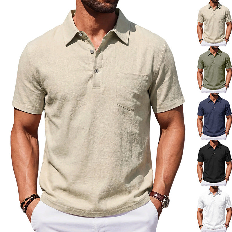 Men's Beach Linen Polo Shirt