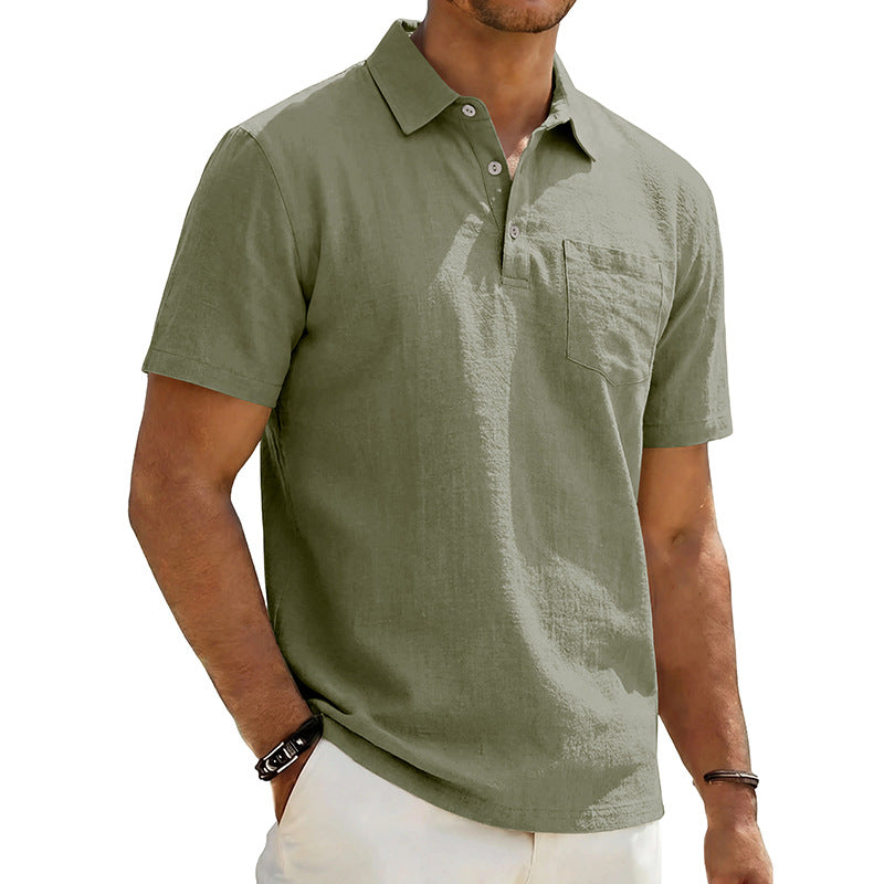Men's Beach Linen Polo Shirt